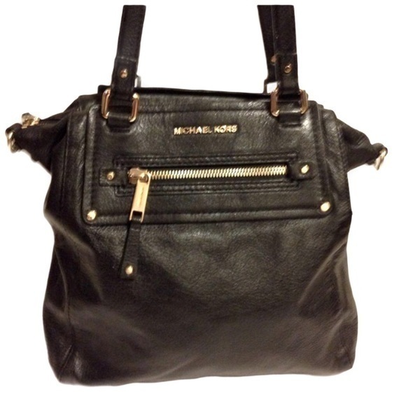 MICHAEL KORS black leather tote bag - Picture 1 of 8